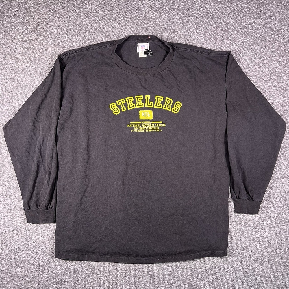 Vintage Y2k Steelers Shirts Mens Size XL Black Yellow Long Sleeve VF Imagewear‎